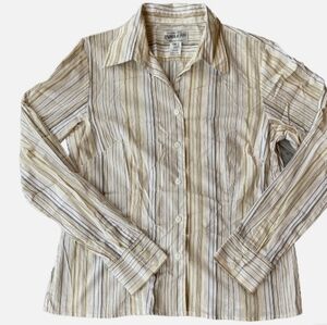 Pendleton Beige Striped Button Down Shirt